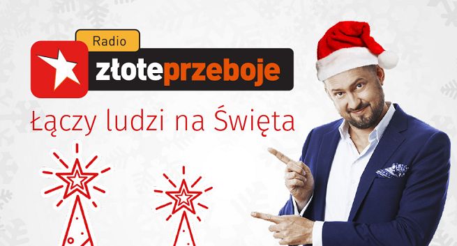 Marcin Prokop rozdaje choinki słuchaczom Radia Złote Przeboje