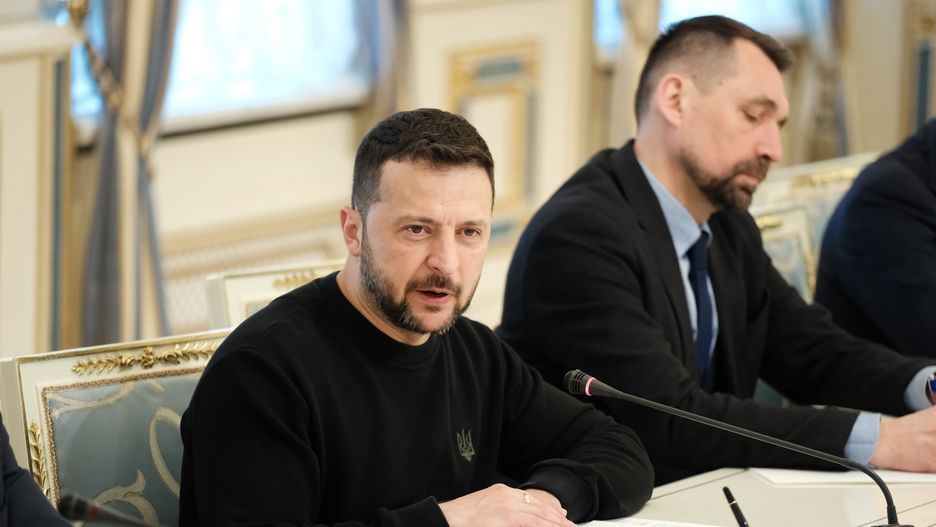 KYIV, UKRAINE – MAY 14: President of Ukraine Volodymyr Zelenskyi speaks during the meeting with U.S. Secretary of State Antony Blinken (not pictured) on May 14, 2024 in Kyiv, Ukraine. U.S. Secretary of State Antony Blinken arrived in Kyiv for a visit to reassure Ukrainians of further American support. (Photo by Vitalii Nosach /Global Images Ukraine via Getty Images)