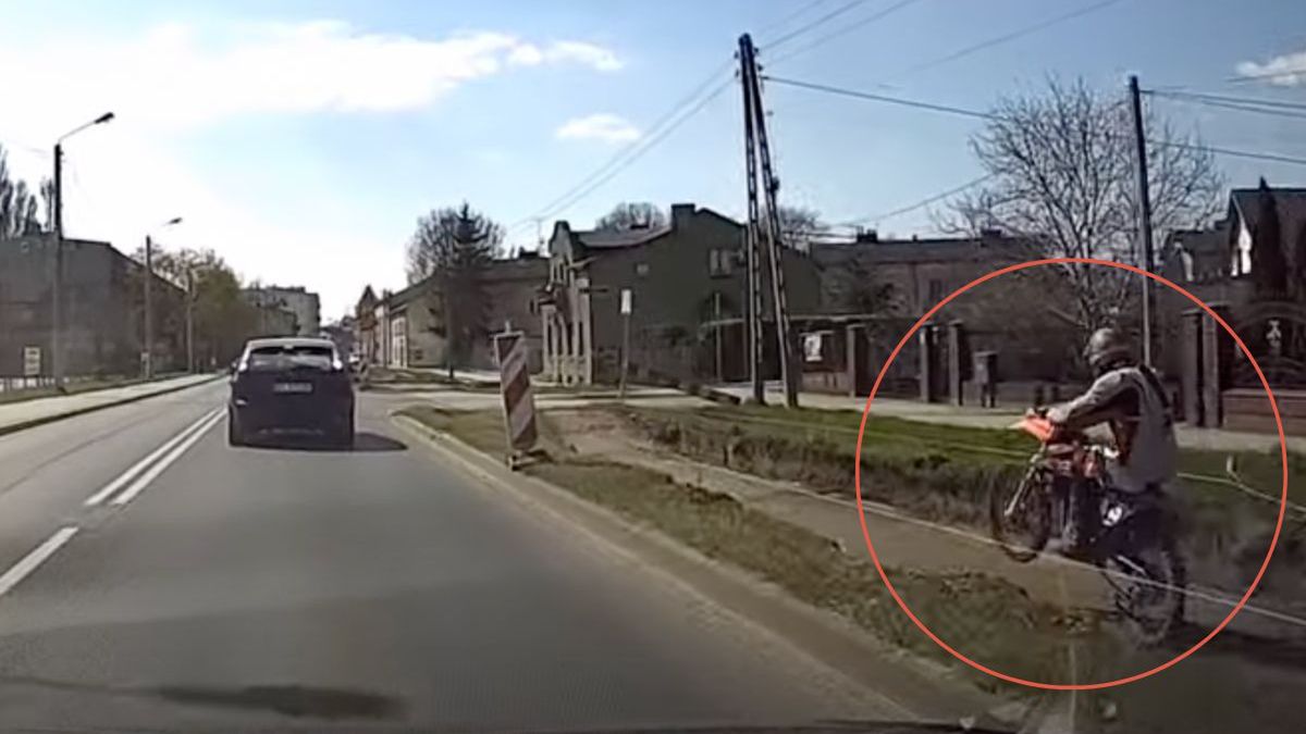 Jechał crossem przez remontowane torowisko 