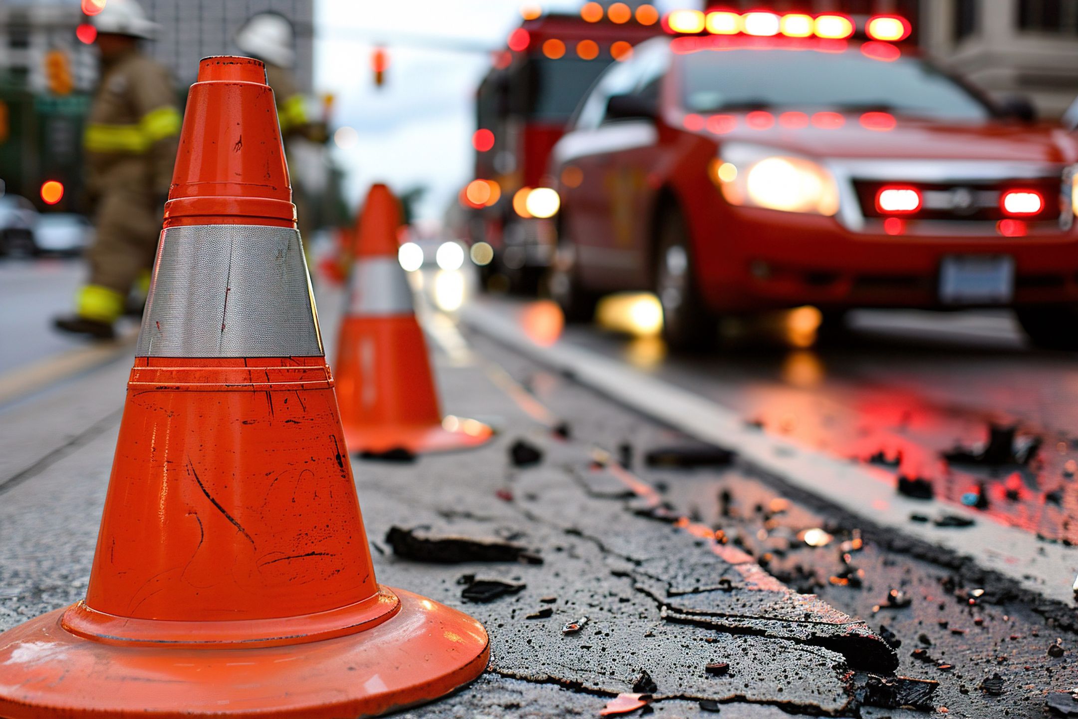 Traffic cones block the road as emergency services respond to a recent accident in an urban setting, showcasing urgency and safety. emergency response
Traffic cones block the road as emergency services respond to a recent accident in an urban setting, showcasing urgency and safety.
arslan9458
traffic, cones, emergency, accident, urban, safety, response, vehicle, light, road, pavement, disturbance, hazard, first responders, city, rescue, blur, warning, danger, orange, fire, accident scene, flashing lights, road safety, caution, emergency services, public safety, intervention, transport, injury, service, traffic management, block, alert, traffic, cones, emergency, accident, urban, safety, response, vehicle, light, road, pavement, disturbance, hazard, first responders, city, rescue, blur, warning, danger, orange, fire, accident scene, flashing lights, road safety, caution, emergency services, public safety, intervention, transport, injury, service, traffic management, block, alert
