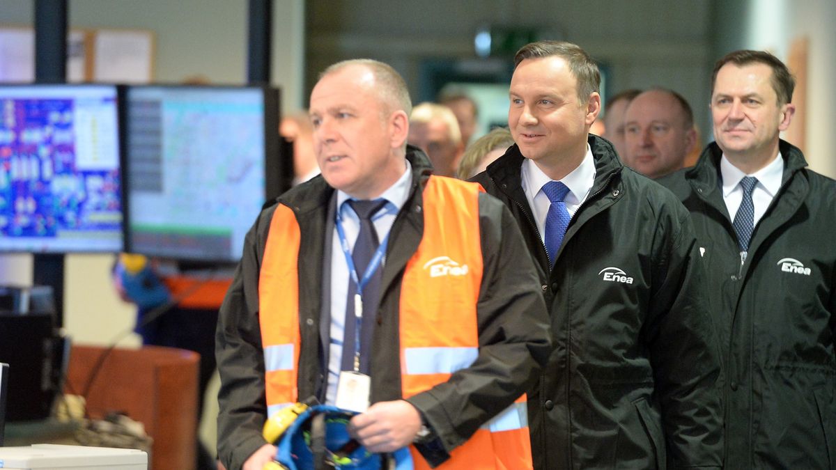 Na zdjęciu Andrzej Duda i prezes Enei Mirosław Kowalik