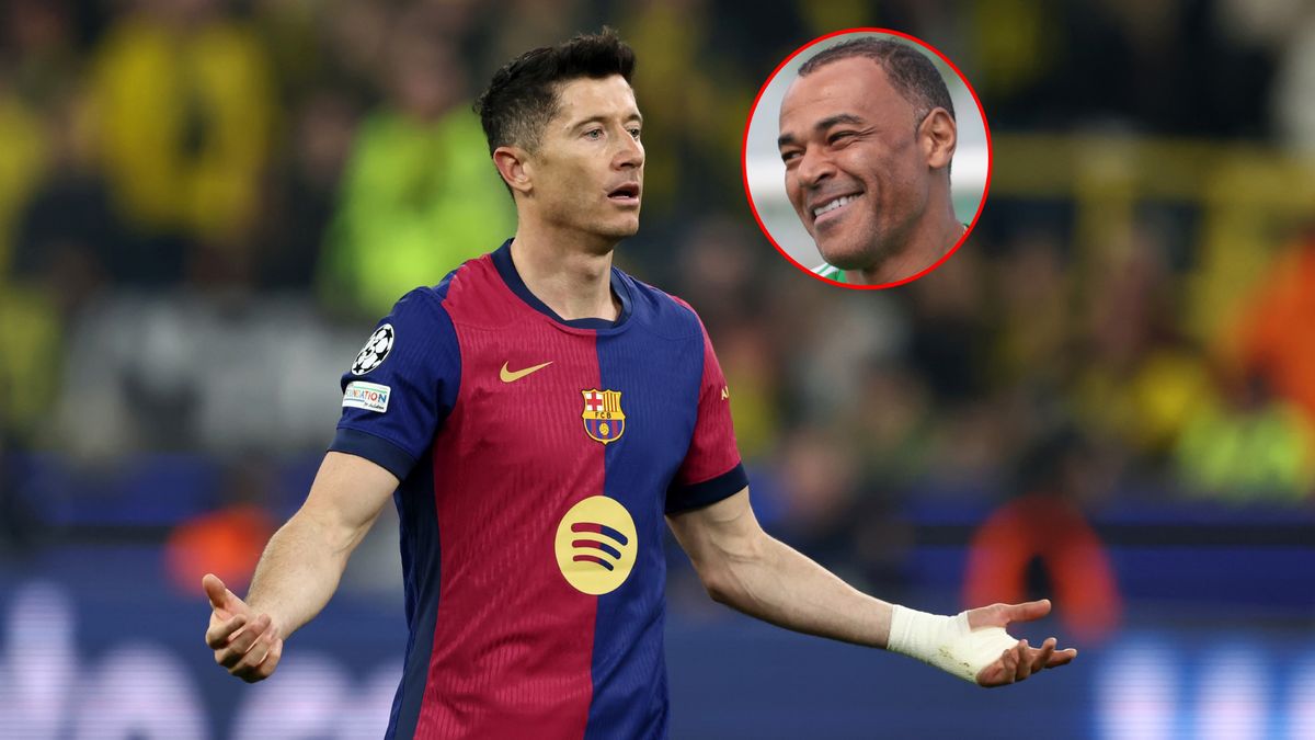 Getty Images / Stefan Matzke - sampics / Jonathan Moscrop - UEFA/UEFA / Na zdjęciu: Robert Lewandowski, w kółku Cafu.