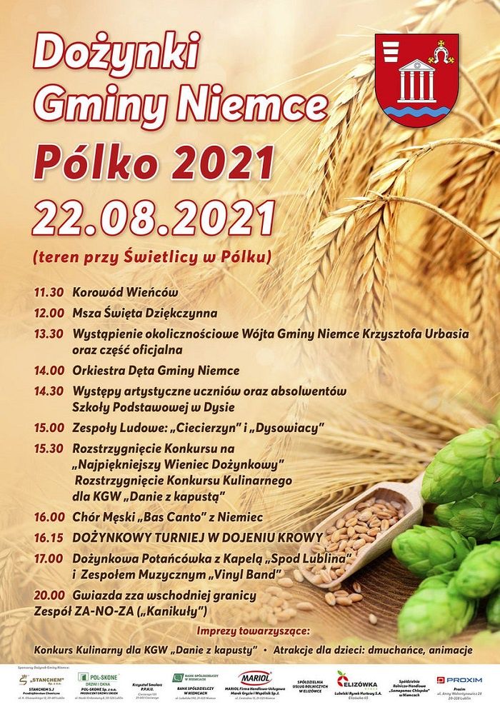 Dożynki Gminy Niemce w miejscowości Pólko 2021
