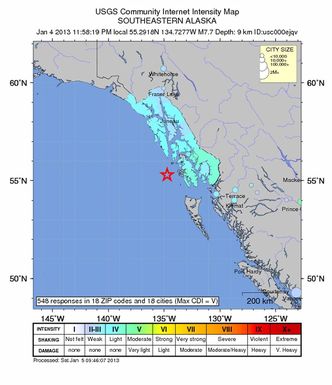 Silne trzęsienie ziemi u wybrzeży Alaski. Niewielkie tsunami