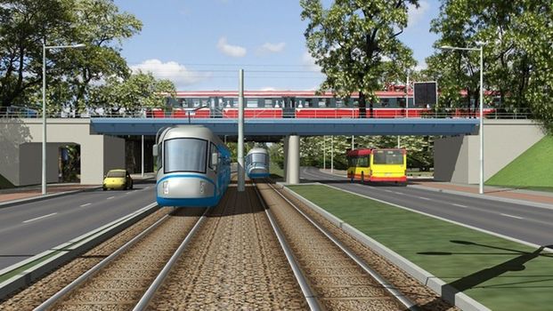 Wizualizacja nowego węzła komunikacyjnego na wrocławskim Szczepinie