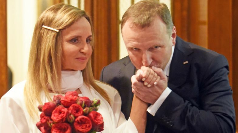 Joanna i Jacek Kurscy po ślubie kościelnym