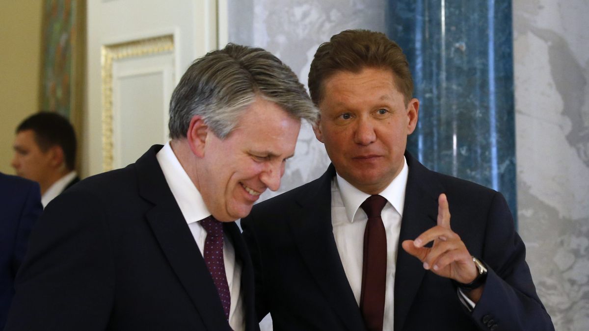 Szefowie Shella i Gazpromu: Ben van Beurden i Alieksiej Miller