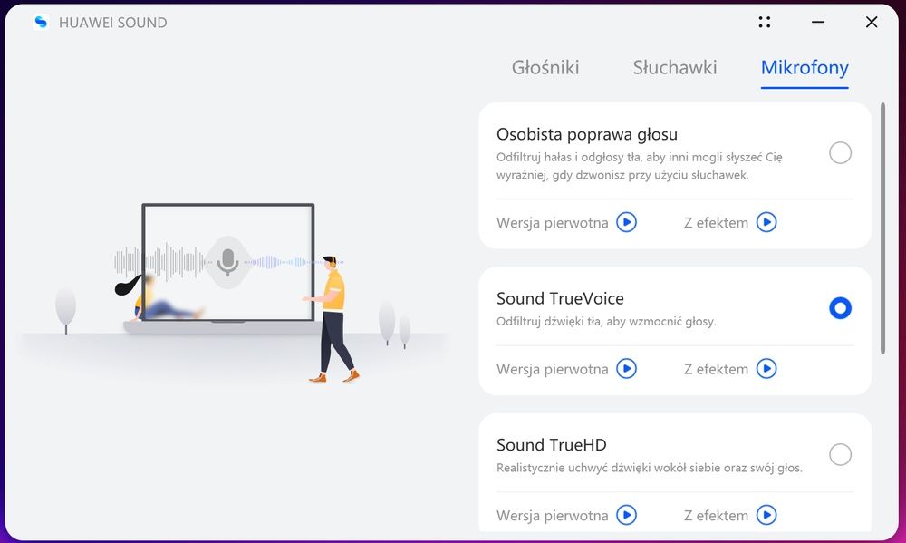 Huawei Sound ustawienia