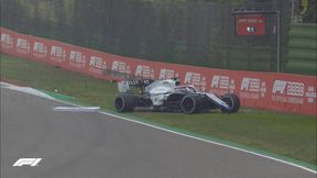 F1. Kuriozalny błąd George'a Russella. Rozbił się jadąc za samochodem bezpieczeństwa [WIDEO]