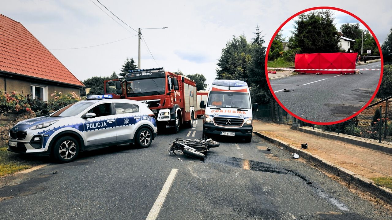 Tragiczny wypadek motocyklisty pod Tucznem