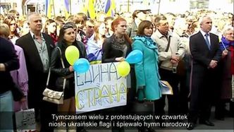 Ludzie wyszli na ulice protestować za zjednoczoną Ukrainą