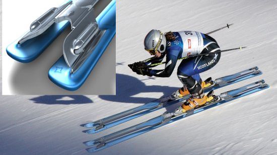 Zjazdowe narty przyszłości? Twin Parabolic Ski koncept 1