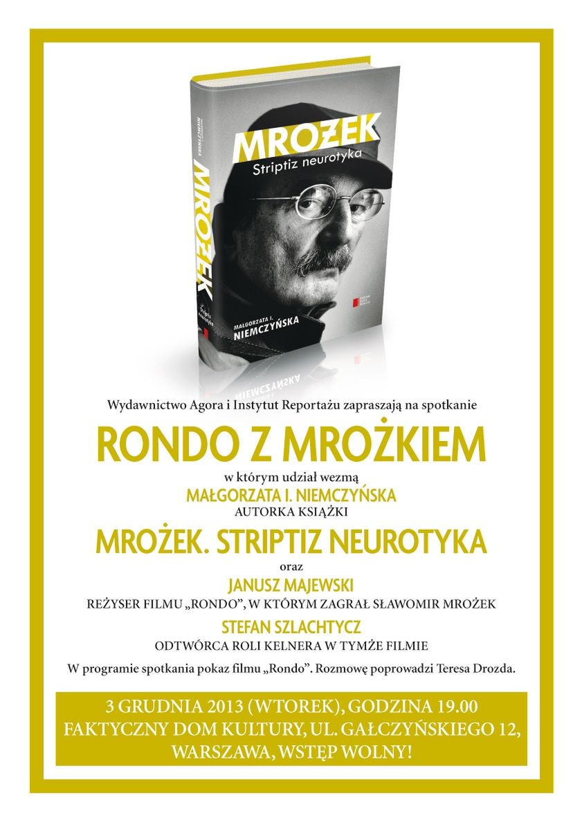 WARSZAWA: Spotkanie literacko-filmowe RONDO Z MROŻKIEM