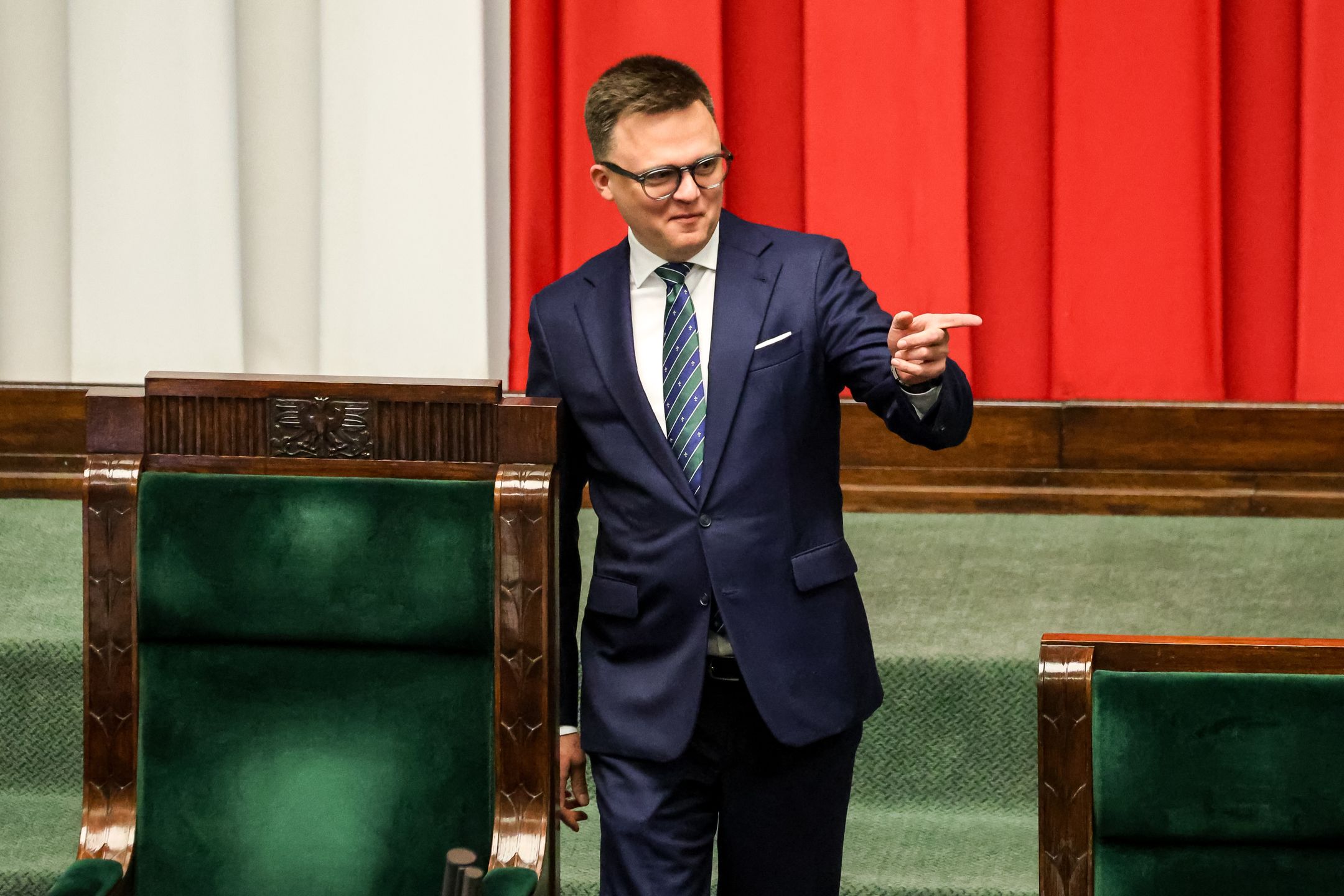 Szymon Holownia, the Speaker of Polish Parliament arrives to
WARSAW, POLAND - 2024/04/24: Szymon Holownia, the Speaker of Polish Parliament arrives to hold the 10th session of Polish Parliament in the Parliament building on Wiejska Street. The parliament discusses controversial issues of the rule of law. (Photo by Dominika Zarzycka/SOPA Images/LightRocket via Getty Images)
SOPA Images
szymon holownia, speaker of polish parliament, pegasus scandal, 10th session, polish parliament, political, rule of law, 10th, session