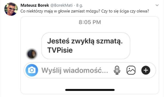 Screen z konta Mateusza Borka na Twitterze (twitter.com/BorekMati)