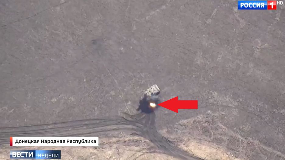 Rosyjskie "zniszczenie" (chybienie) dronem Lancet-3 dostarczonego Ukrainie brytyjskiego systemy Alvis Stormer HVM.