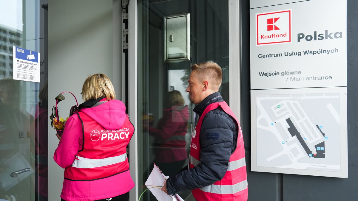 Protest pracowników Kaufland w 2023 roku