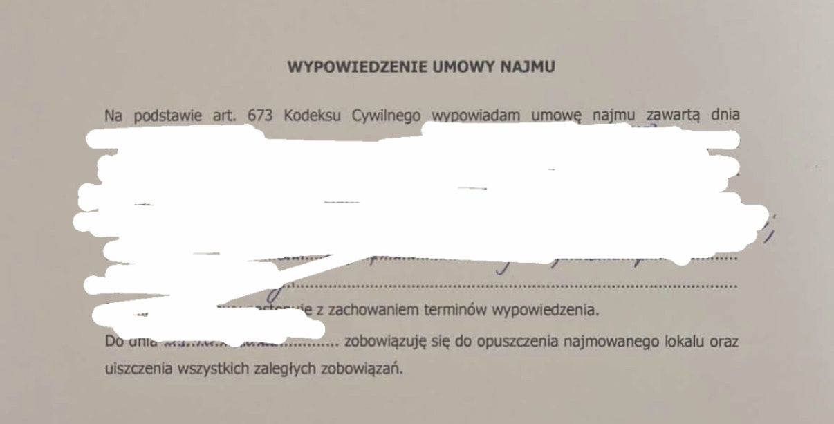 Wypowiedzenie umowy nie poskutkowało