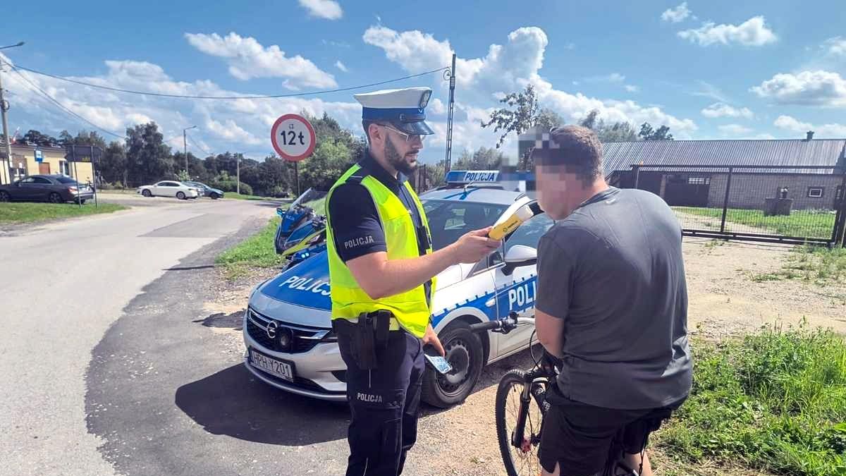 Badanie trzeźwości rowerzysty