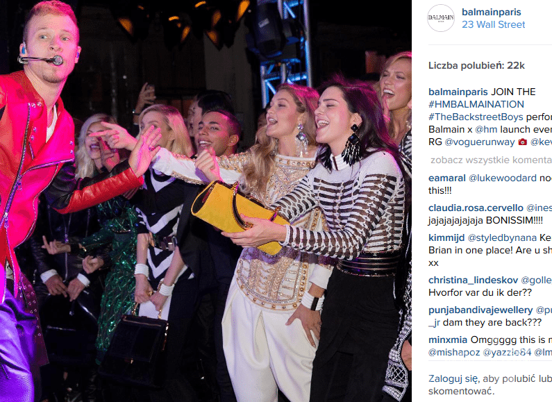 Pokaz Balmain x H&M (fot. Instagram)