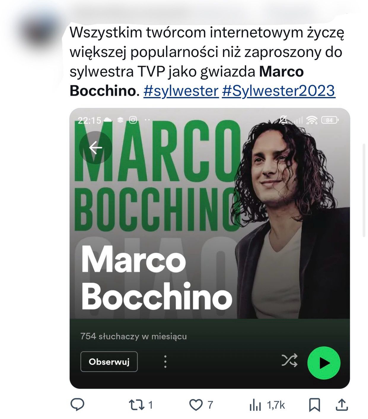 Internauci nie znali gwiazdy sylwestra