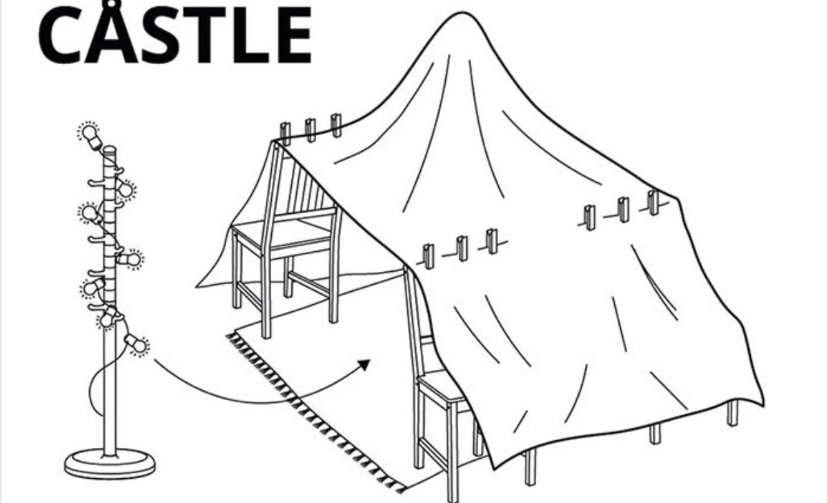 Ikea opublikowała instrukcję, jak zbudować "bazę" dla znudzonego dziecka. To pomoże wielu rodzicom