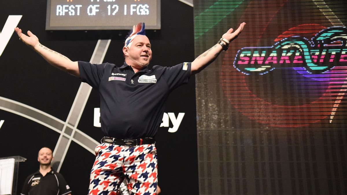 Materiały prasowe / Sportklub / Peter Wright podczas turnieju Premier League Darts w Exeter