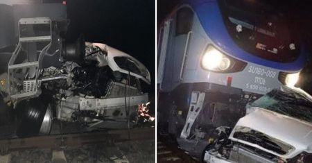 Makabra na przejeździe. Samochód wjechał pod pociąg. Nie żyje 5 osób, w tym 2 dzieci
