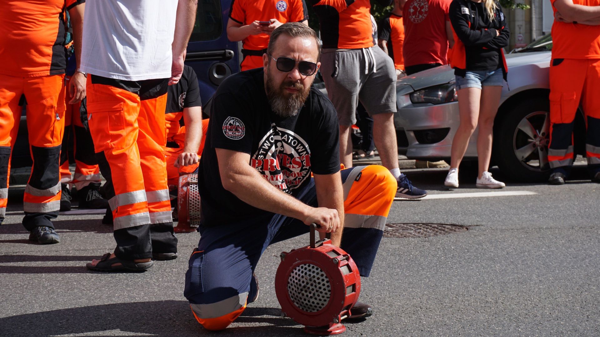 Protest ratowników medycznych w Katowicach 