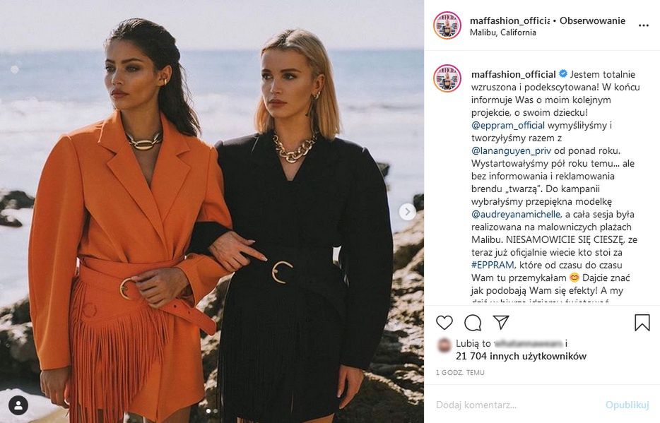 Post Maffashion na Instagramie