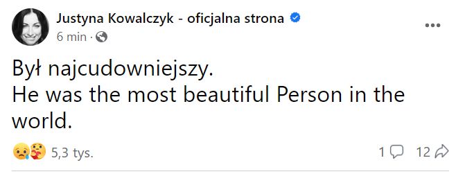 Wpis Justyny Kowalczyk 