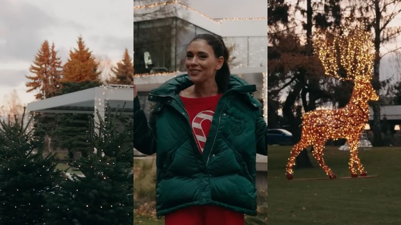 Uzbrojona w milion lampek Klaudia Halejcio udekorowała willę