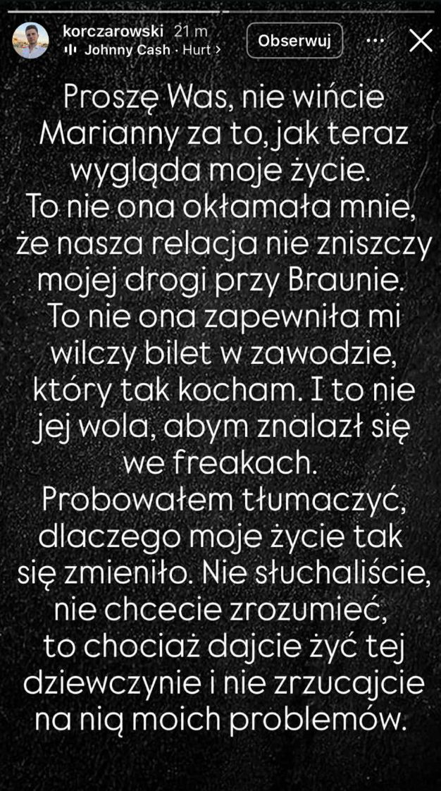 Piotr Korczarowski zabrał głos po bójce