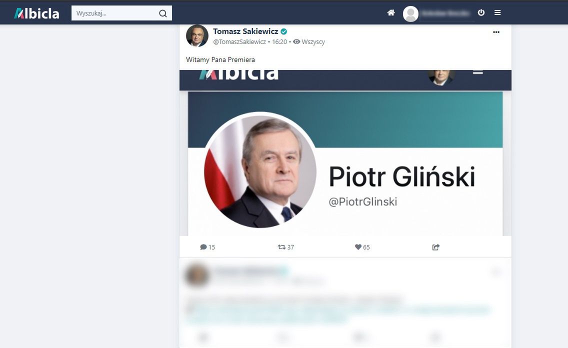 Albicla ruszyła. Premier Gliński, dużo spamu i brzydkie obrazki