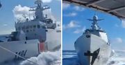 Chińskie okręty zderzyły się podczas pościgu. Jest nagranie