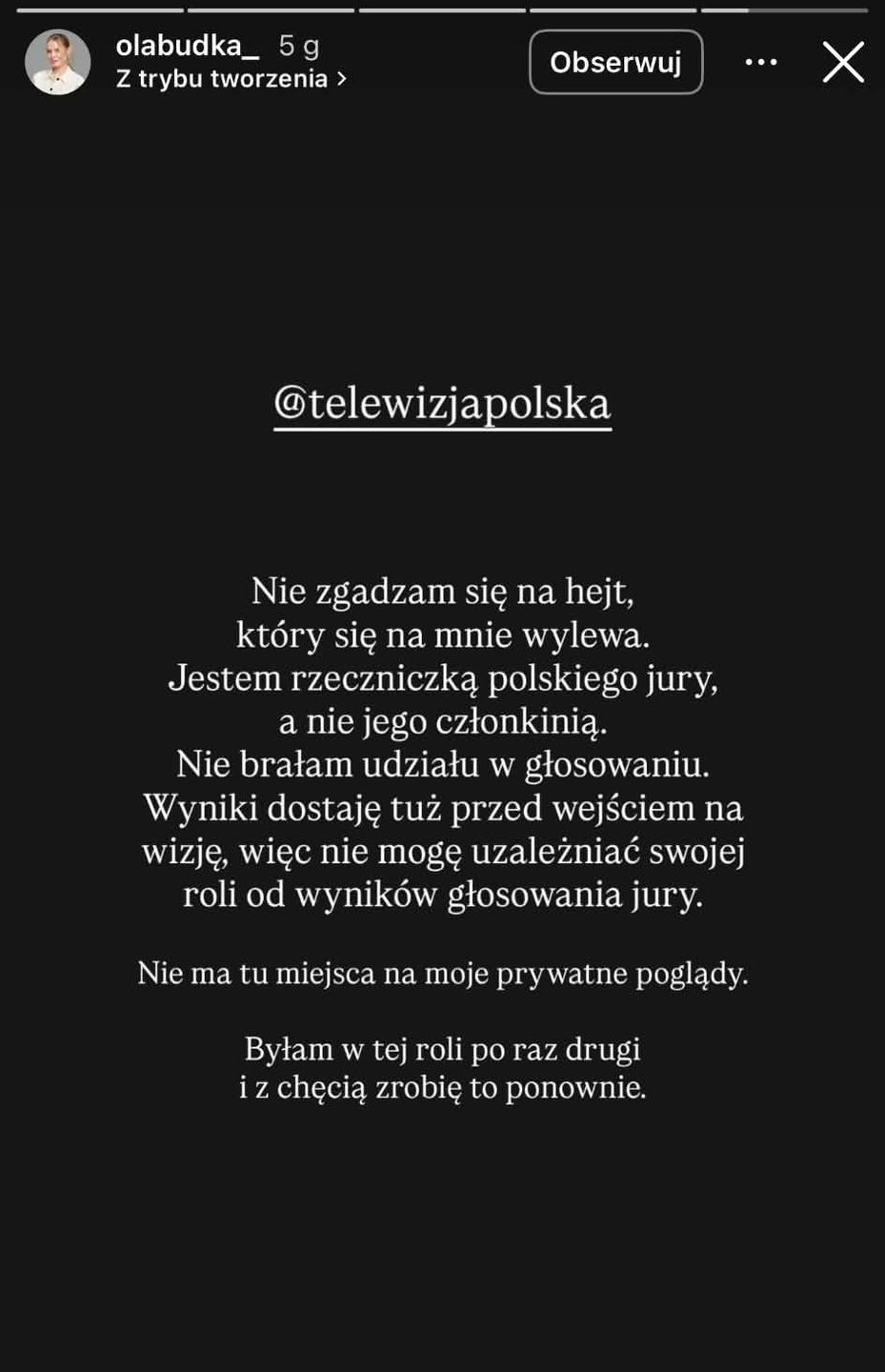 Oświadczenie Aleksandry Budki