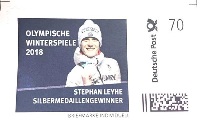 Zdjęcie znaczka pocztowego ze Stephanem Leyhe. Fot. weltcup-willingen.de