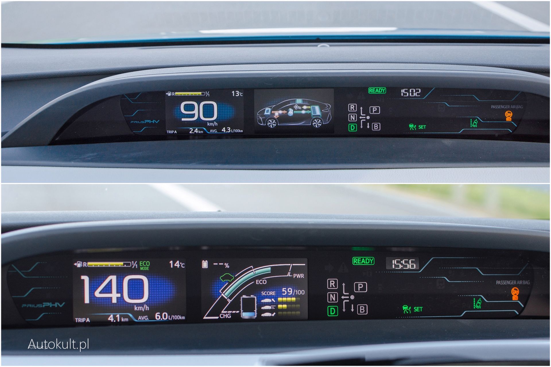 W każdych warunkach Prius Plug-in spala niewielkie ilości paliwa. Do 140 km/h jest dynamiczny i cichy.