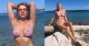 Magdalena Narożna wygrzewa się w bikini, eksponując wyszczuploną sylwetkę