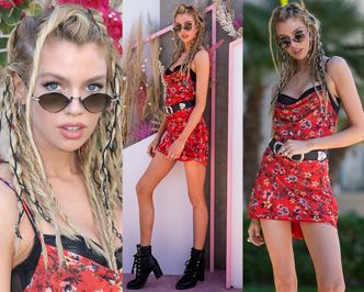 Coachella 2019: Stella Maxwell rozchyla usta i eksponuje szczupłe nogi