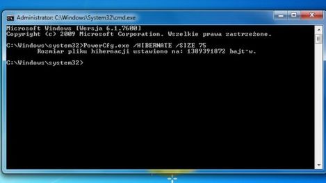 jak ograniczyć wielkość pliku hibernacji w Windows 7 i Vista? 1