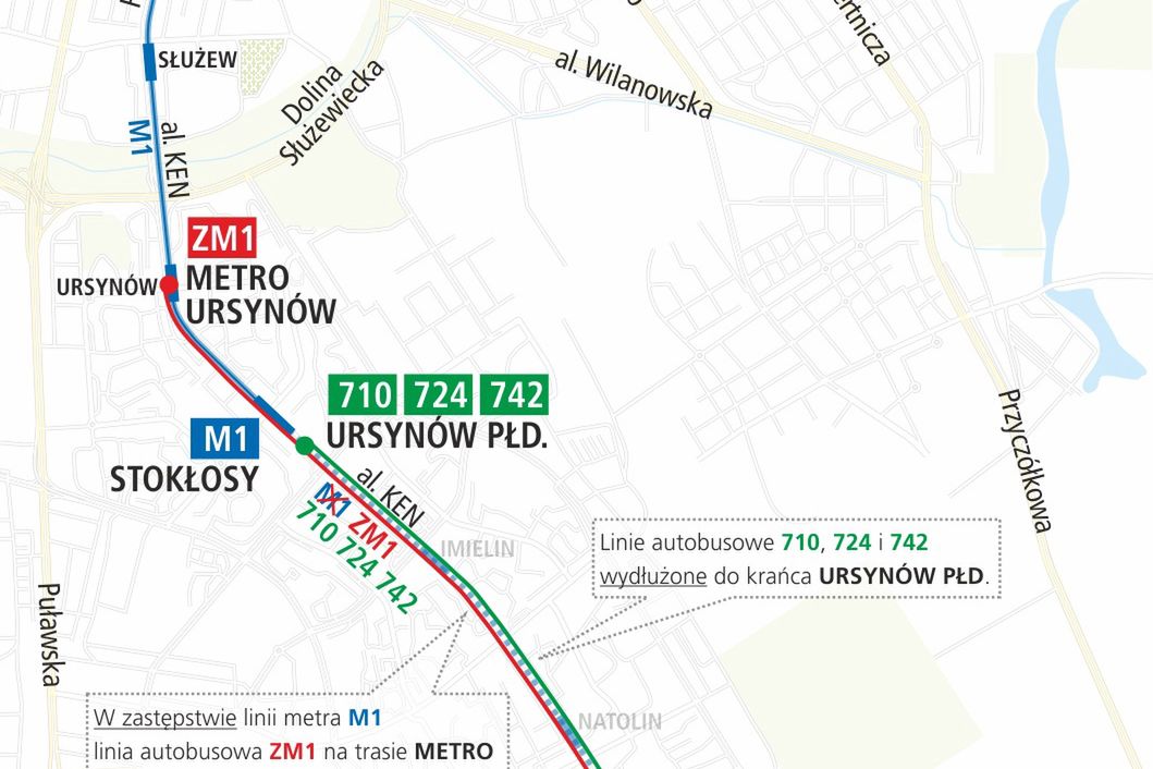 Warszawa. W weekend metro będzie kursować na skróconej trasie z w powodu remontu