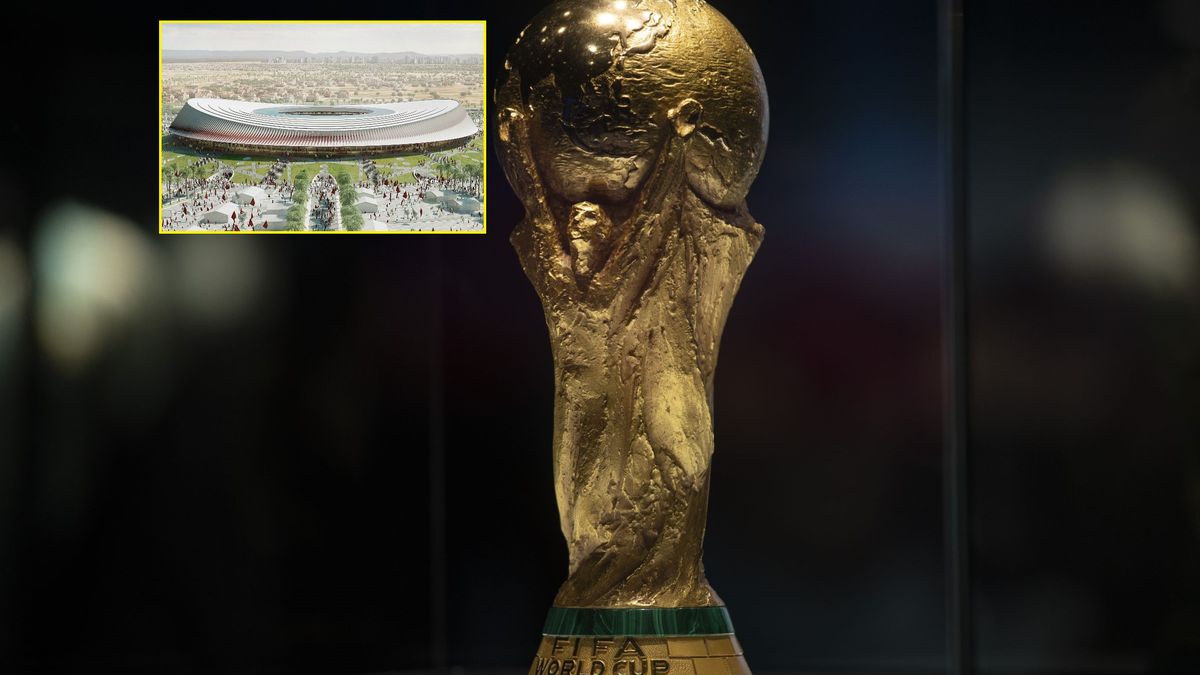 trofeum za mistrzostwo świata / małe zdjęcie: wizualizacja stadionu w Casablance
