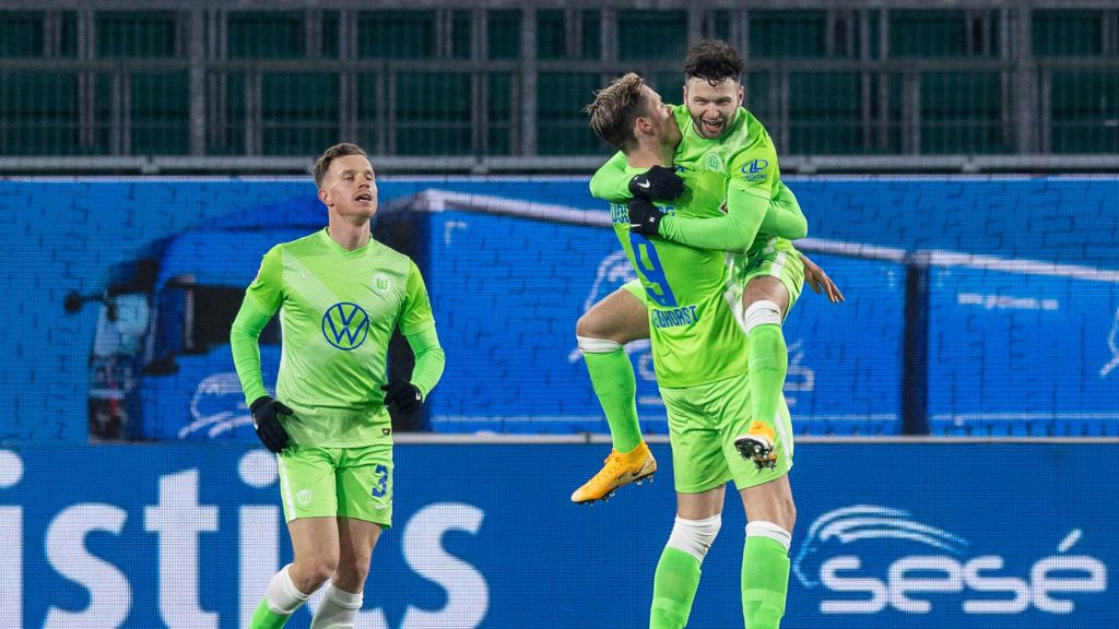radość piłkarzy VfL Wolfsburg