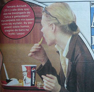 Tamara Arciuch pożera fast foody