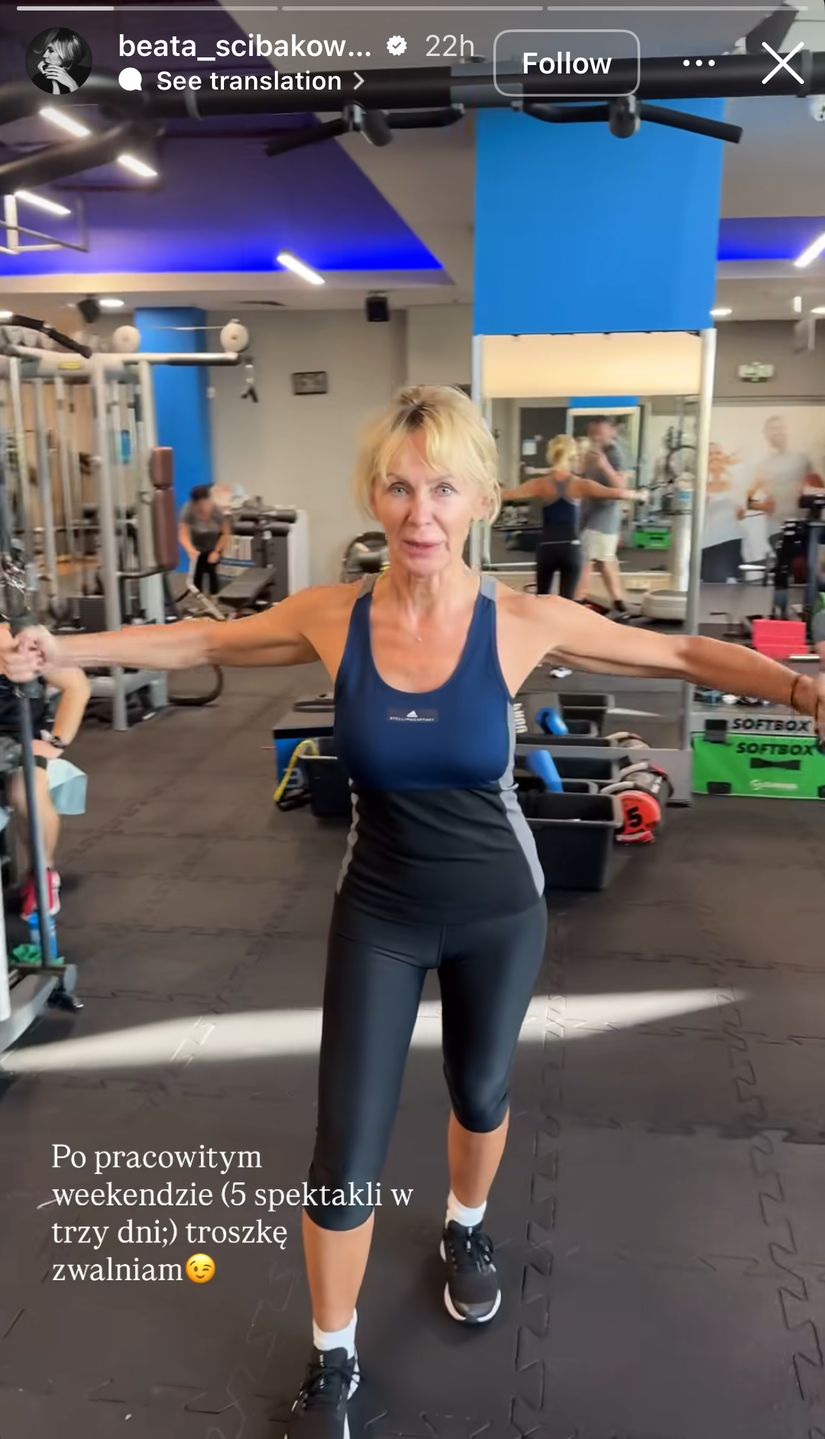 Beata Ścibakówna ćwiczy na siłowni