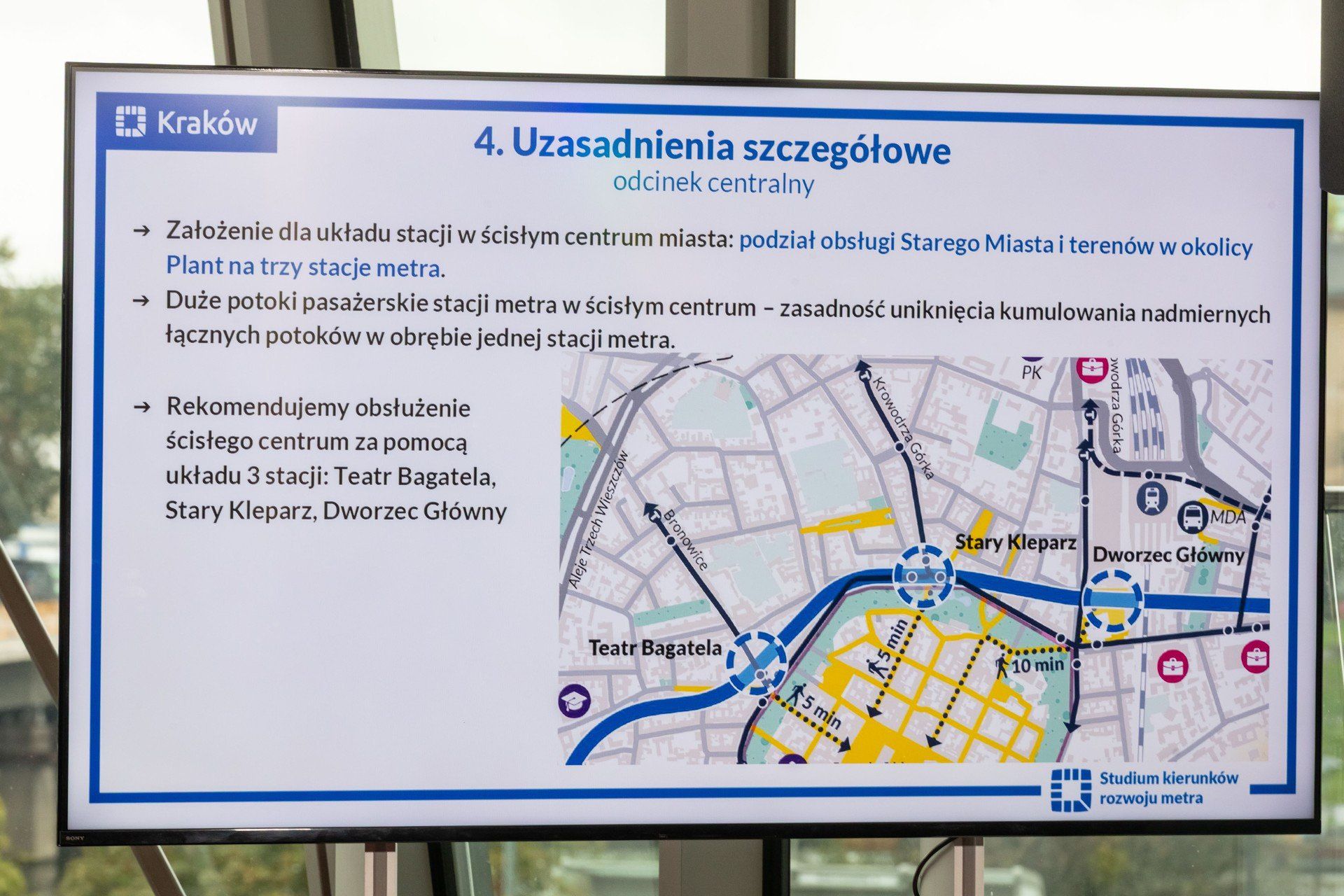 Założenia dotyczące centralnego odcinka metra w Krakowie.