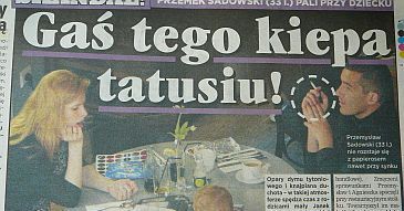 Sadowski pali przy dziecku!