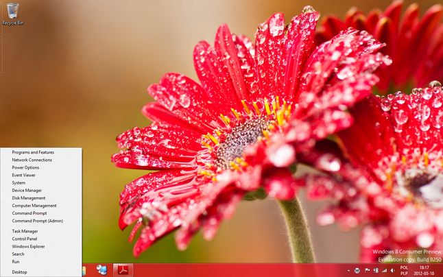 WIN+X w systemie Windows 8