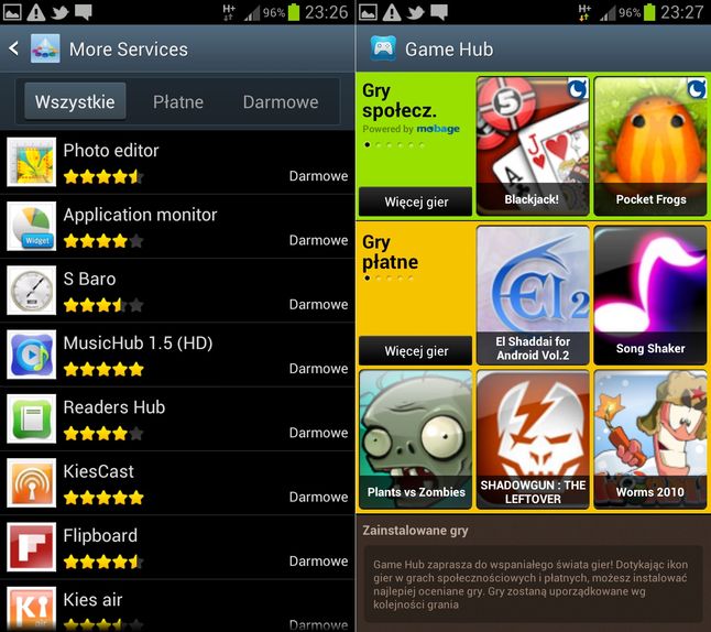 Galaxy S III - SamsungApps i Game Hub